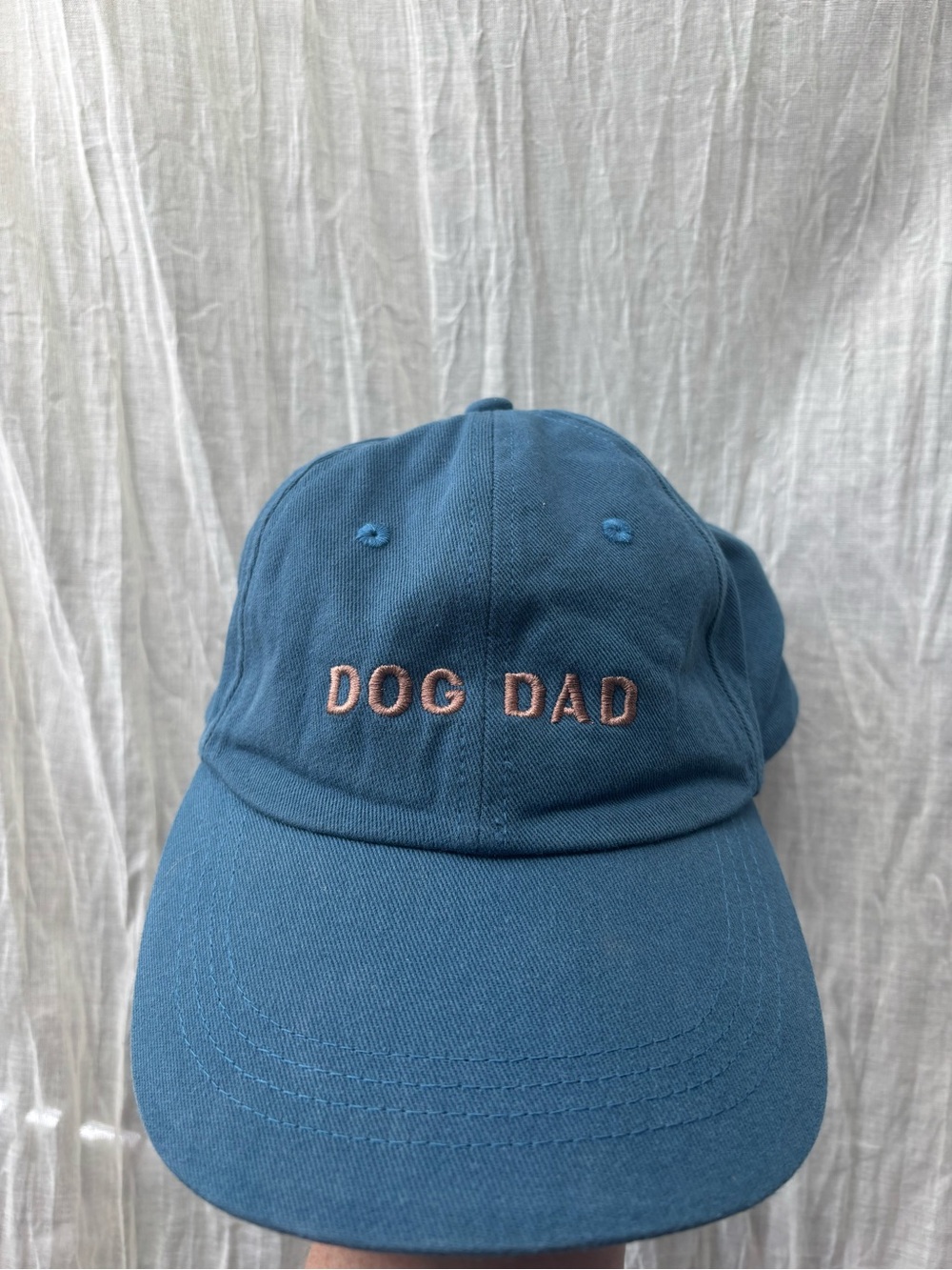 Blue "DOG DAD" Embroidered Baseball Cap Hat